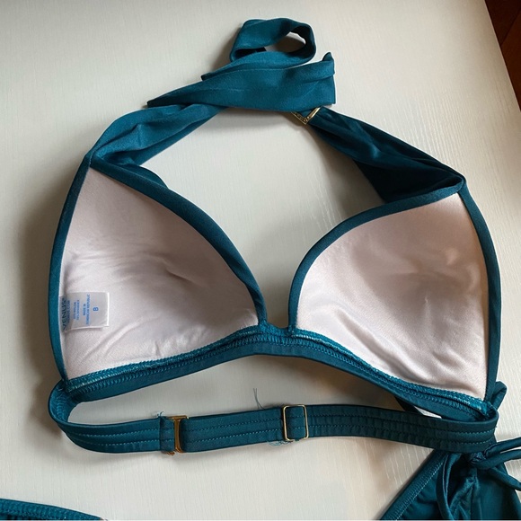Venus Bikini 3 Piece Greek Goddess Bathing Suit Teal Blue Bikini Top and Bottoms - Picture 13 of 13